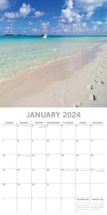 Beaches - 2024 Square Wall Calendar 16 Months Premium Planner Xmas New Year Gift