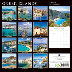 Greek Islands 2024 Square Wall Calendar 16 Month Planner Christmas New Year Gift