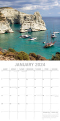 Greek Islands 2024 Square Wall Calendar 16 Month Planner Christmas New Year Gift