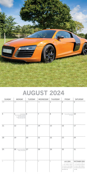 Super Cars - 2024 Square Wall Calendar 16 Months Planner Christmas New Year Gift