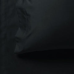 1000TC Ultra Soft Super King Size Bed Black Flat & Fitted Sheet Set