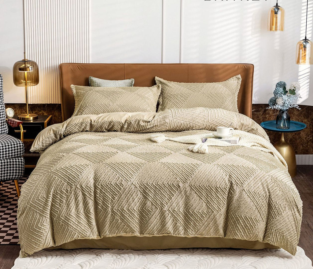 Tufted Textured Jacquard Quilt Cover Set - King Size