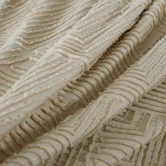 Tufted Textured Jacquard Quilt Cover Set- Beige - King Size