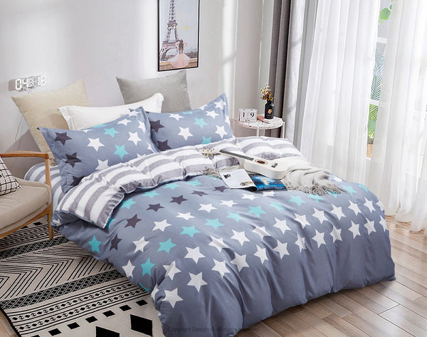 Stars King Size Quilt/Duvet Cover Set