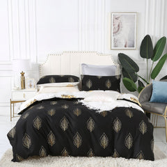Reversible Design Leaves King Size Bed Quilt/Duvet Cover Set