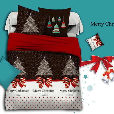 Merry Super King Size Christmas Quilt/Duvet Cover Set