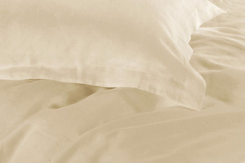 1000TC Tailored Super King Size Yellow Cream Duvet Quilt Cover Set