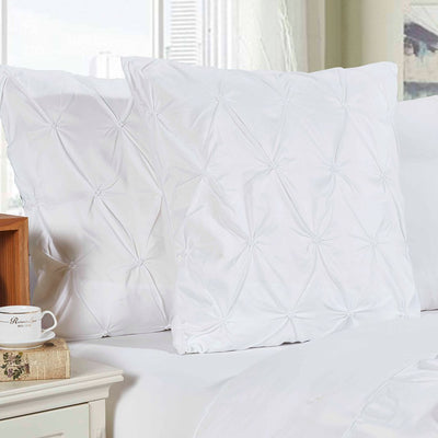 Diamond Pintuck Premium Ultra Soft European Pillowcases 2-Pack - White