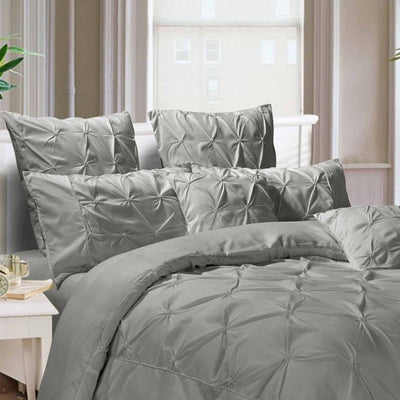 Diamond Pintuck Premium Ultra Soft King size Pillowcases 2-Pack - Grey