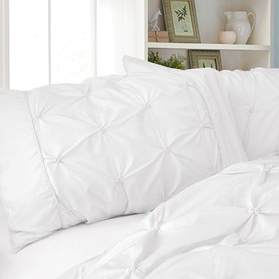 Diamond Pintuck Premium Ultra Soft Queen size Pillowcases 2-Pack -White