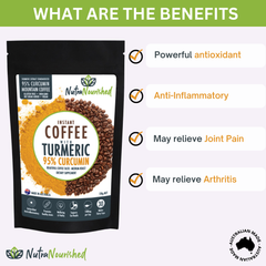 Instant Coffee with 95% Pure Organic Curcumin - Turmeric Extract Powder (1,000mg) - 120g