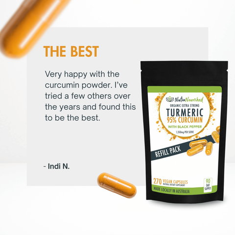 REFILL BAG - Turmeric 95% Curcumin Extract Capsules, Organic, with Black Pepper, 270 Vegan Capsules/ 3 Month Supply