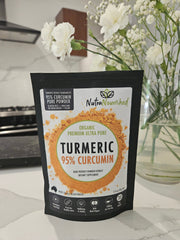 Pure Organic 95% Curcumin Powder (60g/1 month supply) - 1500mg of Turmeric Extract Buffered with Black Pepper