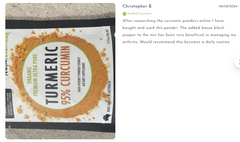 Pure Organic 95% Curcumin Powder (60g/1 month supply) - 1500mg of Turmeric Extract Buffered with Black Pepper