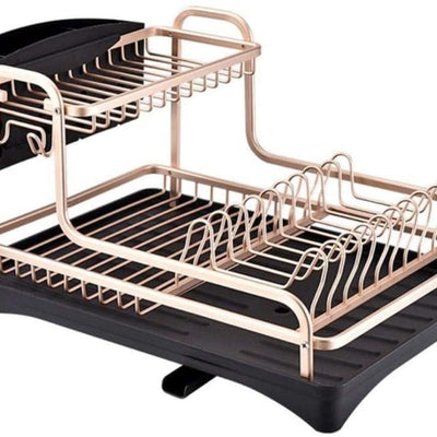 Aluminium Dish Storage Drainer Rose Gold