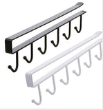 Under Cabinet Hanger 6 Hooks White