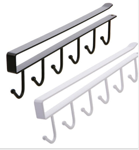 Under Cabinet Hanger 6 Hooks White