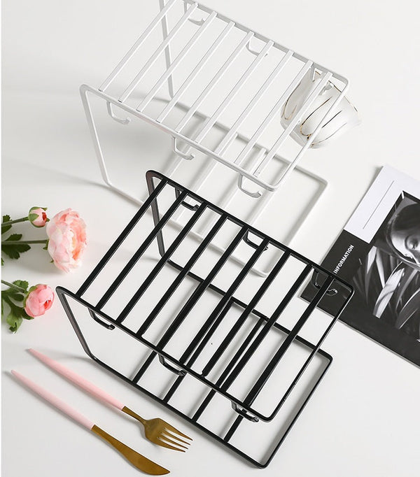 Cup Mug Holder Plate Rack Stand White