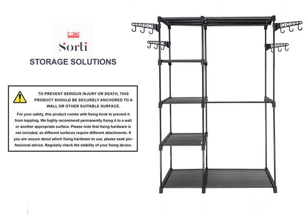 Sorti Freestanding Portable Closet Metal Wardrobe Garment Rack Hanger