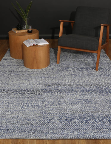 Harlow Loopy Blue Wool Blend Rug 200x290