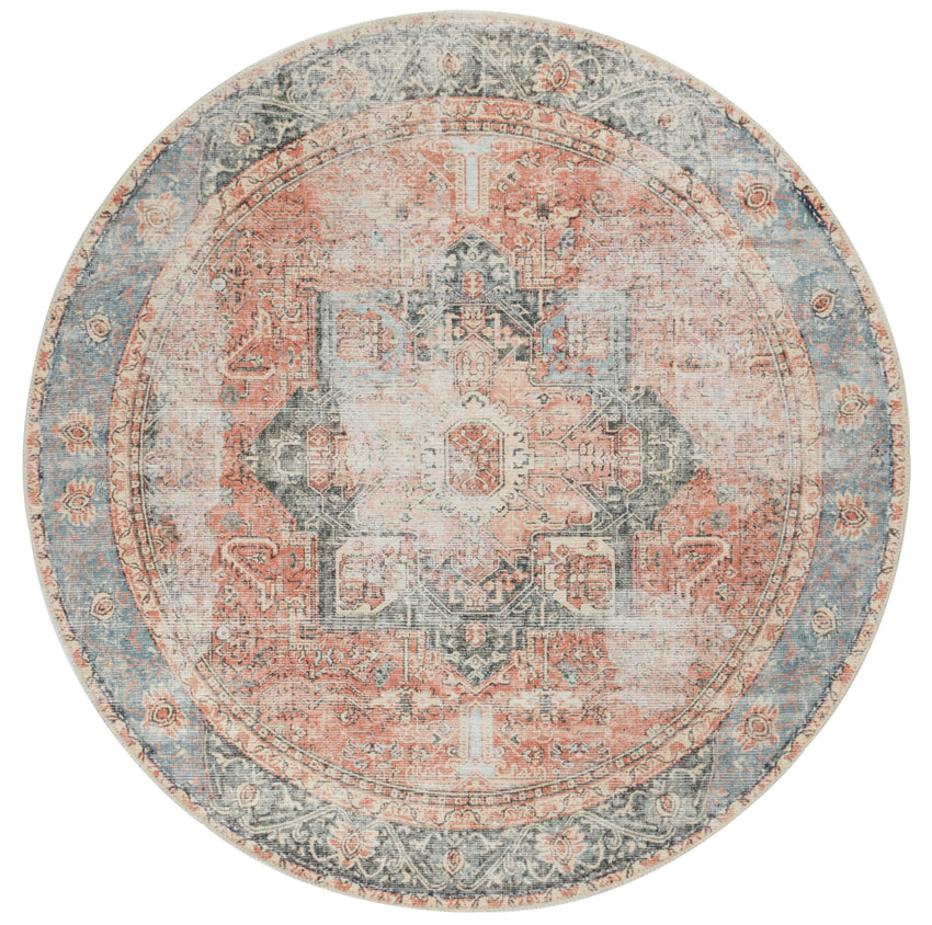 vintage-crown-cezanne-terracotta-sky-distressed-vintage-round-rug 180X180