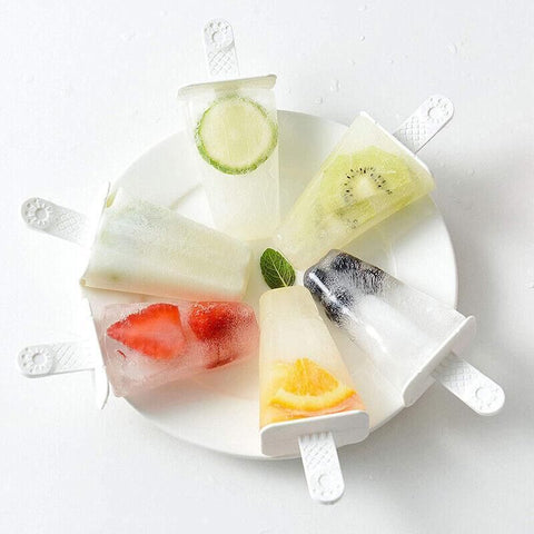 Silicone Ice Cream Mould Block Frozen Molds Icy Pole Jelly Popsicle - Blue-10Grid