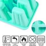 Silicone Ice Cream Mould Block Frozen Molds Icy Pole Jelly Popsicle - Blue-10Grid