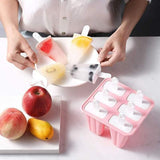 Silicone Ice Cream Mould Block Frozen Molds Icy Pole Jelly Popsicle - Blue-10Grid