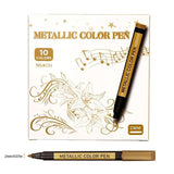 10Pcs/Set Waterproof  Paint Pens for Art on Metal Glass & Rock