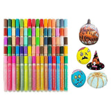 Flysea 12-80 Colours Acrylic Paint Pens Painting Stone Ceramic Glass Marker2-3Mm - 12-Colour Set