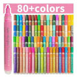 Flysea 12-80 Colours Acrylic Paint Pens Painting Stone Ceramic Glass Marker2-3Mm - 12-Colour Set