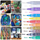 Flysea 12-80 Colours Acrylic Paint Pens Painting Stone Ceramic Glass Marker2-3Mm - 12-Colour Set