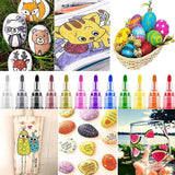 Flysea 12-80 Colours Acrylic Paint Pens Painting Stone Ceramic Glass Marker2-3Mm - 12-Colour Set