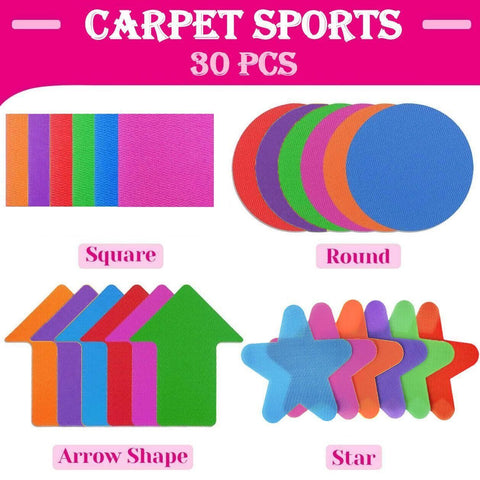 Classroom Sit Dots Carpet Spot Markers 30pcs Circles Stars Arrows Teaching Tool - Arrow