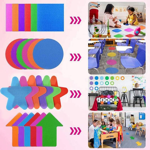 Classroom Sit Dots Carpet Spot Markers 30pcs Circles Stars Arrows Teaching Tool - Arrow