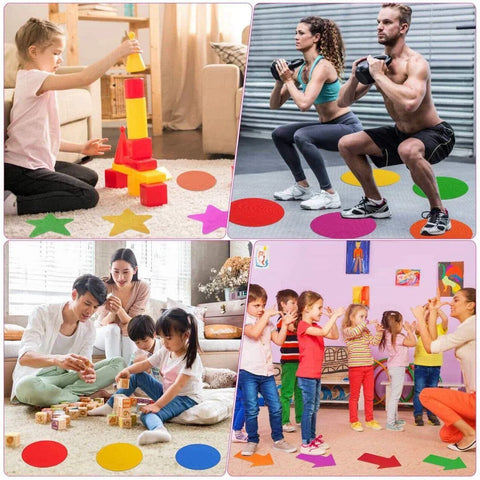 Classroom Sit Dots Carpet Spot Markers 30pcs Circles Stars Arrows Teaching Tool - Star