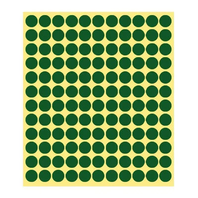 8/13/25/50mm Colour Sticker Dots Adhesive Round Labels Circular Scrapbooking Green - 13mm 132 Dots - 1 Sheet