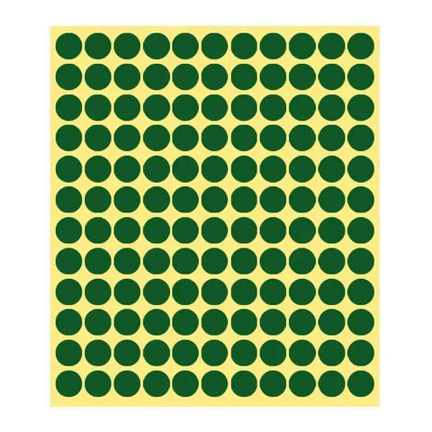 8/13/25/50mm Colour Sticker Dots Adhesive Round Labels Circular Scrapbooking Green - 13mm 132 Dots - 1 Sheet
