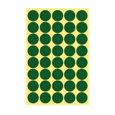 8/13/25/50mm Colour Sticker Dots Adhesive Round Labels Circular Scrapbooking Green - 25mm 40 Dots - 1 Sheet