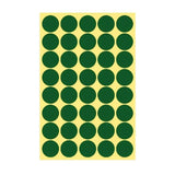 8/13/25/50mm Colour Sticker Dots Adhesive Round Labels Circular Scrapbooking Green - 25mm 40 Dots - 1 Sheet