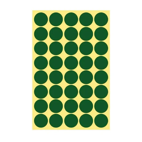 8/13/25/50mm Colour Sticker Dots Adhesive Round Labels Circular Scrapbooking Green - 25mm 40 Dots - 1 Sheet