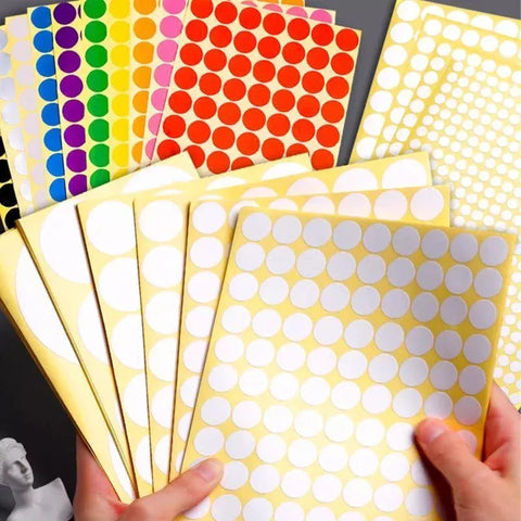 8/13/25/50mm Colour Sticker Dots Adhesive Round Labels Circular Scrapbooking Green - 25mm 40 Dots - 1 Sheet