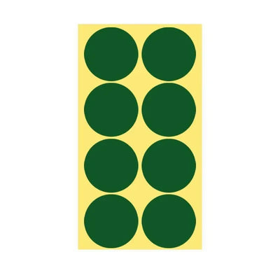 8/13/25/50mm Colour Sticker Dots Adhesive Round Labels Circular Scrapbooking Green - 50mm 8 Dots - 1 Sheet