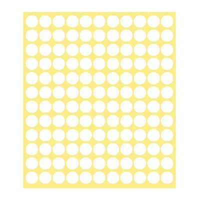 8/13/25/50mm Colour Sticker Dots Adhesive Round Labels Circular Scrapbooking White - 13mm 132 Dots - 1 Sheet