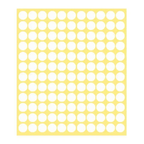 8/13/25/50mm Colour Sticker Dots Adhesive Round Labels Circular Scrapbooking White - 13mm 132 Dots - 1 Sheet