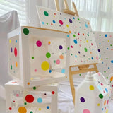 8/13/25/50mm Colour Sticker Dots Adhesive Round Labels Circular Scrapbooking White - 13mm 132 Dots - 1 Sheet