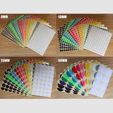 8/13/25/50mm Colour Sticker Dots Adhesive Round Labels Circular Scrapbooking White - 13mm 132 Dots - 1 Sheet