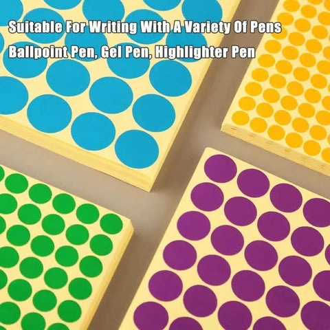 8/13/25/50mm Colour Sticker Dots Adhesive Round Labels Circular Scrapbooking White - 50mm 8 Dots - 1 Sheet