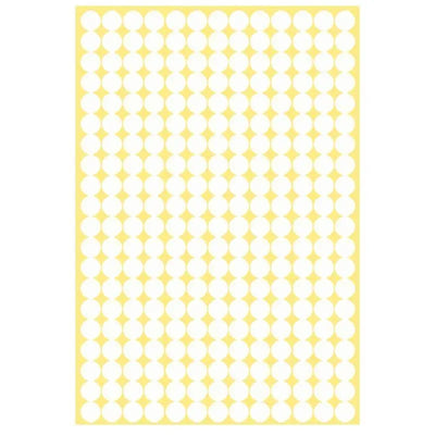 8/13/25/50mm Colour Sticker Dots Adhesive Round Labels Circular Scrapbooking White - 8mm 260 Dots - 1 Sheet