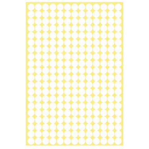 8/13/25/50mm Colour Sticker Dots Adhesive Round Labels Circular Scrapbooking White - 8mm 260 Dots - 1 Sheet